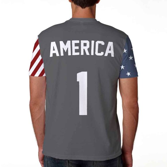 Men's Graphic Print T-Shirt America # 1 - Statue of Liberty - Stars & Stripes - Picture 2 of 5